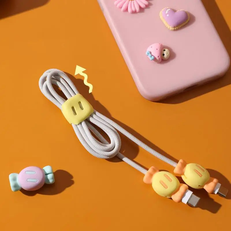 2-in-1 Silicone Cartoon Cable Protector & Cord Winder – 2 Pack