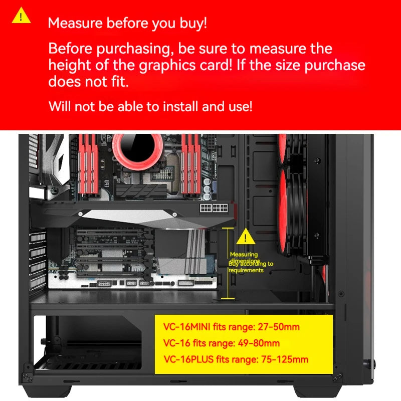 Universal Vertical Telescopic Holder Adjustable Video Card Support Stand Universal Graphics Card Bracket Shock-Absorbing Holder Zpaxo