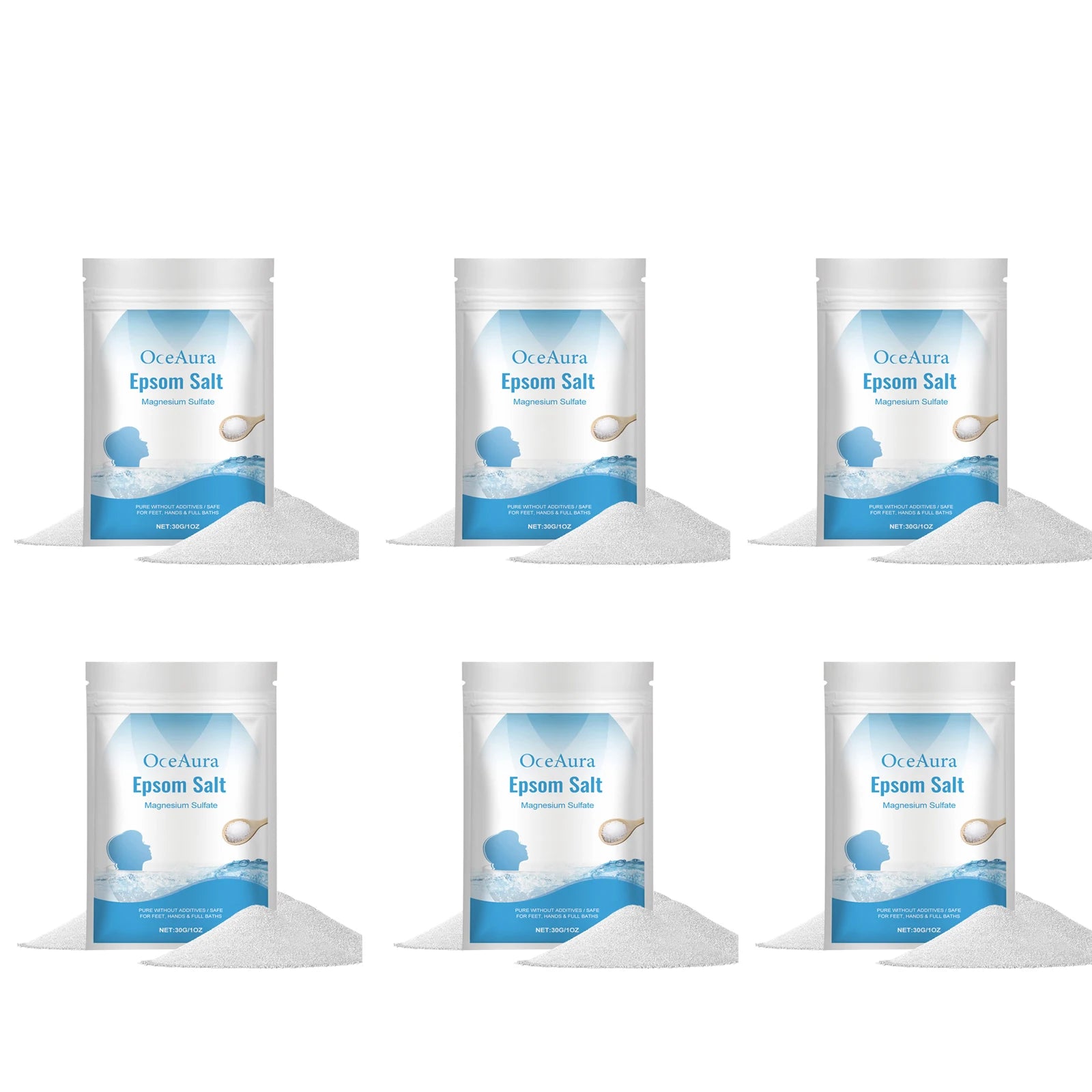 OceAura Epsom Salt Bath Soak – Muscle Relief & Skin Care Epsom Salt Bath Soak Zpaxo 180g in bags Epsom Salt