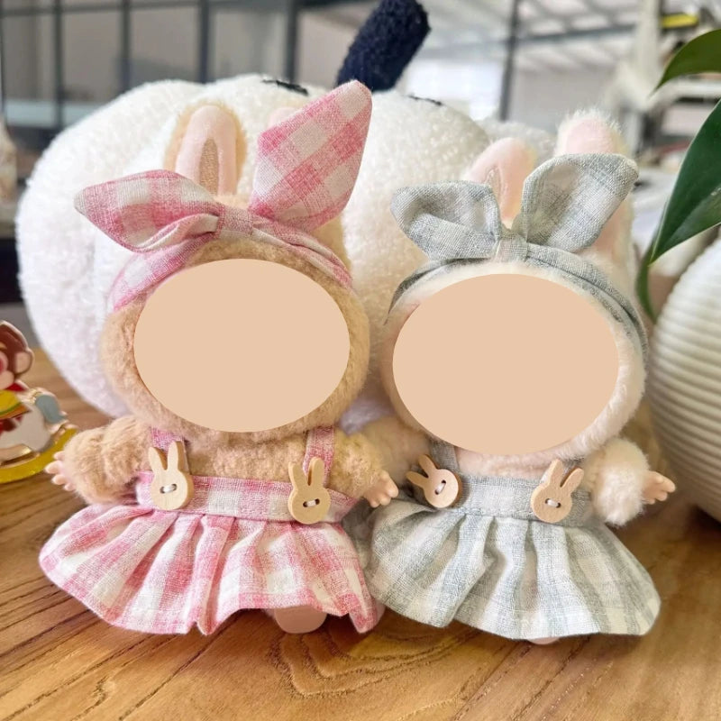 17cm Labubu & K-Pop Idol Mini Plush Doll Clothes Outfit Set Plush Doll Clothes Zpaxo