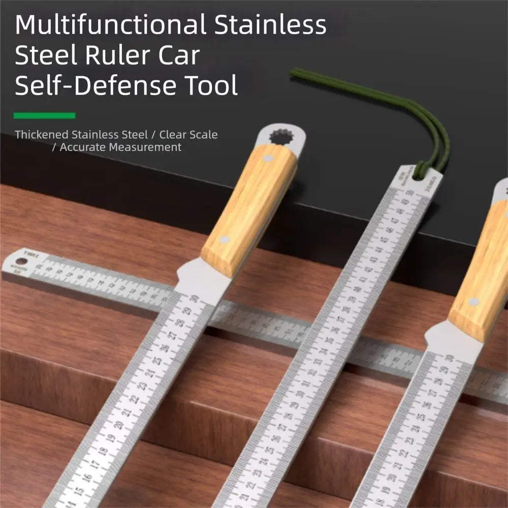 5mm Thick Steel Measuring Ruler Not Slip Handle 0300mm 0500mm Metal Straight Ruler Non Slip Grip Dual-scale Ruler Zpaxo