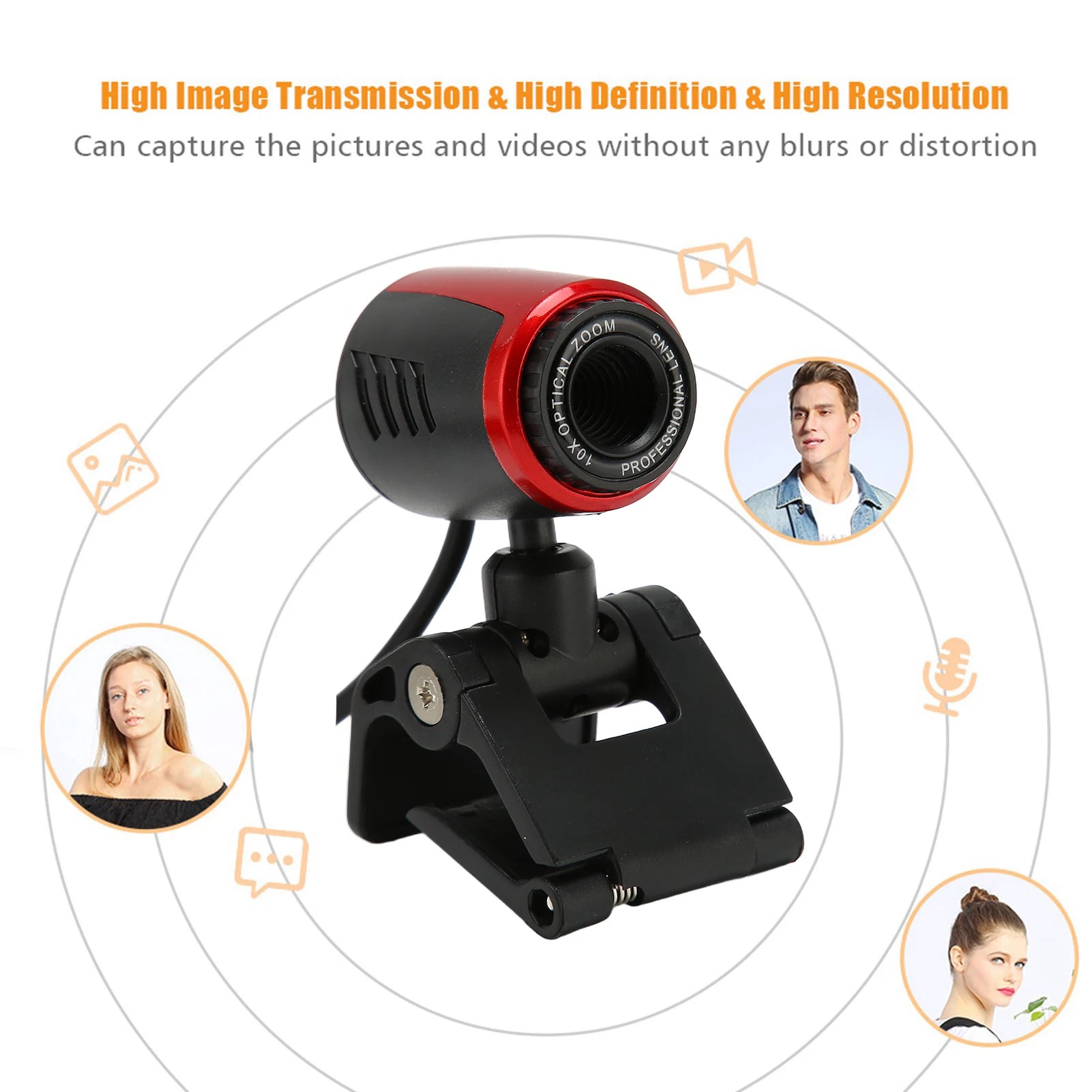 USB2 0 MIC HD Webcam Web Camera Cam 360 Degree Computer Laptop Skype