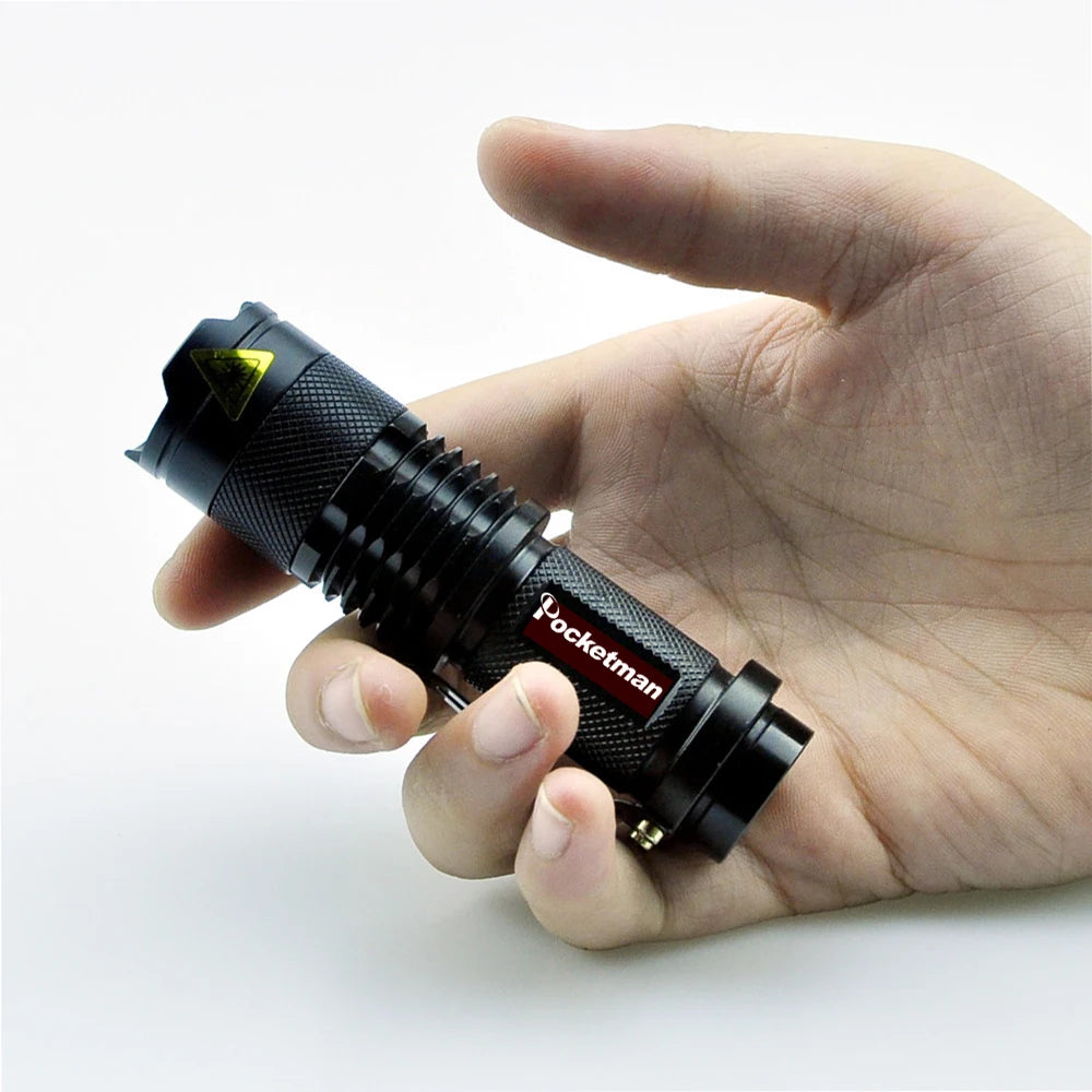 POCKETMAN 2000LM Zoomable LED Pocket Flashlight | 3 Modes