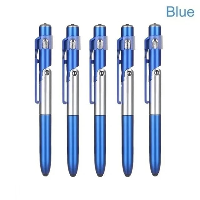 1 Foldable Multi-function Ballpoint Pens Stationery School Stylus Pen Zpaxo 5pcs Blue