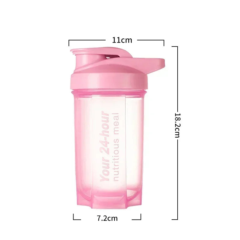 Hot Portable Shaker Cup for Men and Women Protein Powder Replacement Milkshake Mixing Cup Fitness Sports Water Cup Scale Bottle Zpaxo Pink