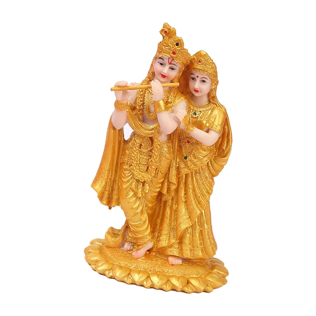 Radha Krishna Figurine Statue – 7.4" Hindu Resin Idol Decor Religious Figurine Zpaxo