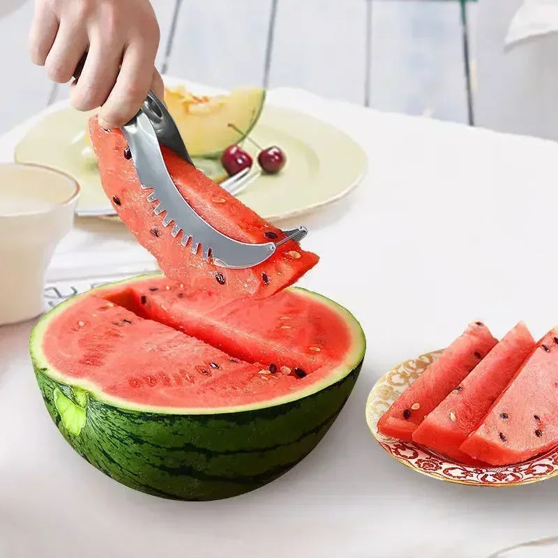 New Watermelon Cutting Stainless Steel Watermelon Fork, Fruit Spoon, Cutting Slice, Digging Ball, Watermelon Utensil Artifact Zpaxo