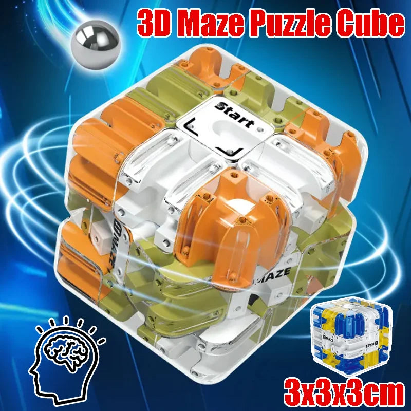 3D Maze Puzzle Cube Rolling Ball Magic Labyrinth Game Kids