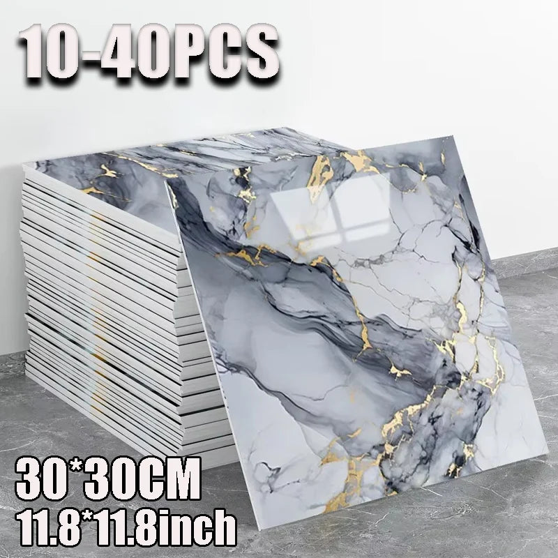 Aluminum Foil Bottom Imitation Tile Wall Stickers Kitchen Bathroom
