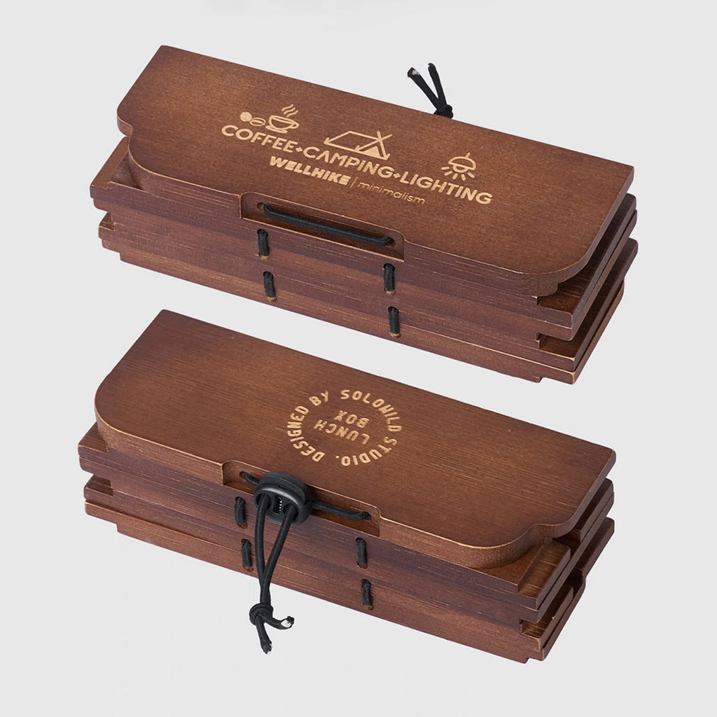 Table Board Compatible Lunch Box Wooden Foldable Outdoor Camping