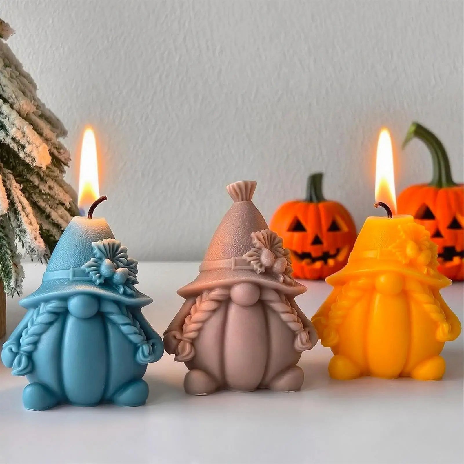 Halloween Molds 3D Pumpkin Mold Autumn Reusable Gnome Crafts