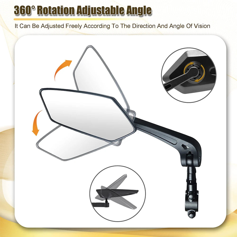 Bicycle Handlebar Reflector Rear View Mirror Safety Adjustable Rotatable Mirror Clear Electric Scooter Cycling Accessories Zpaxo