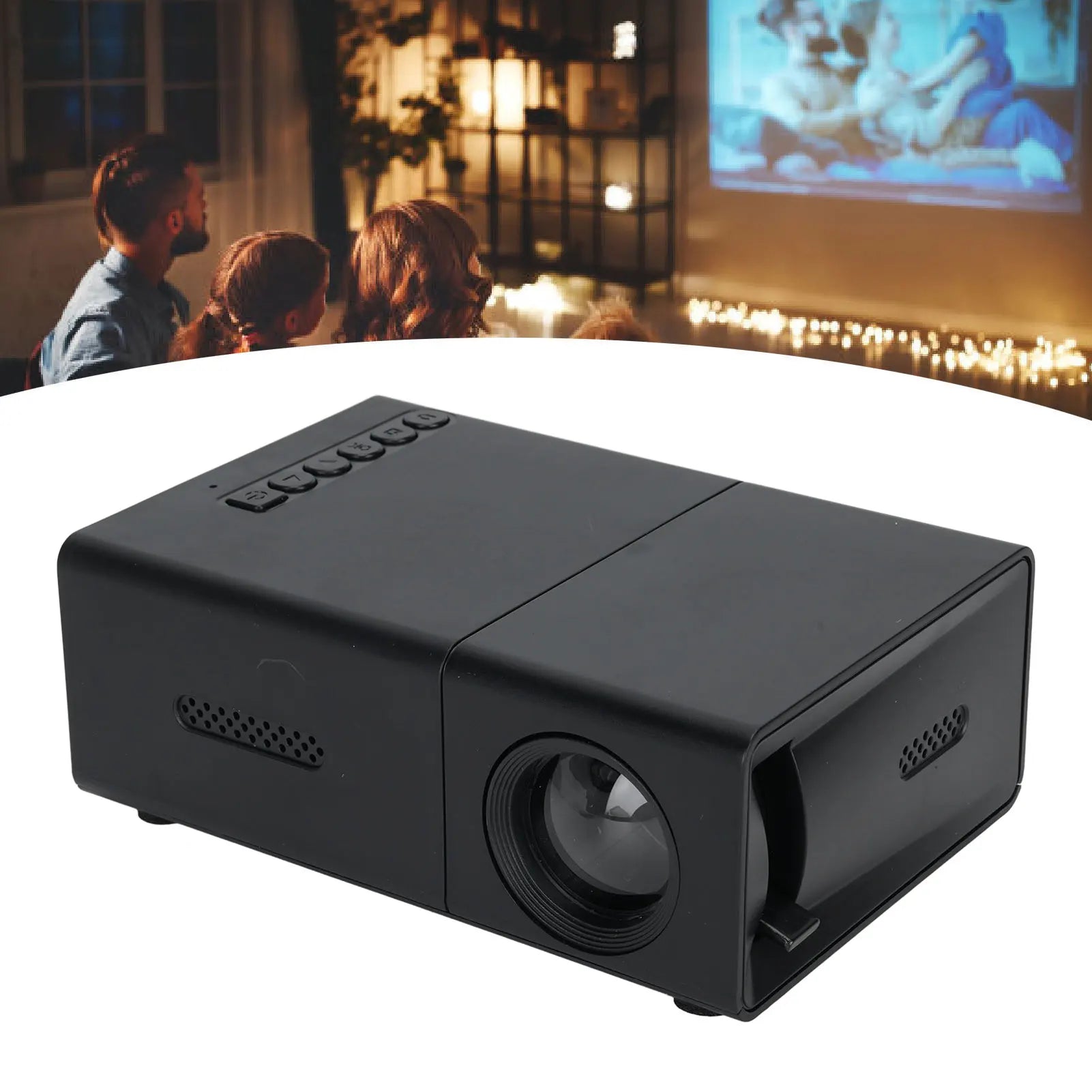 Portable Projector LED Movie 6000lm Brightness Hifi Stereo Speaker HD