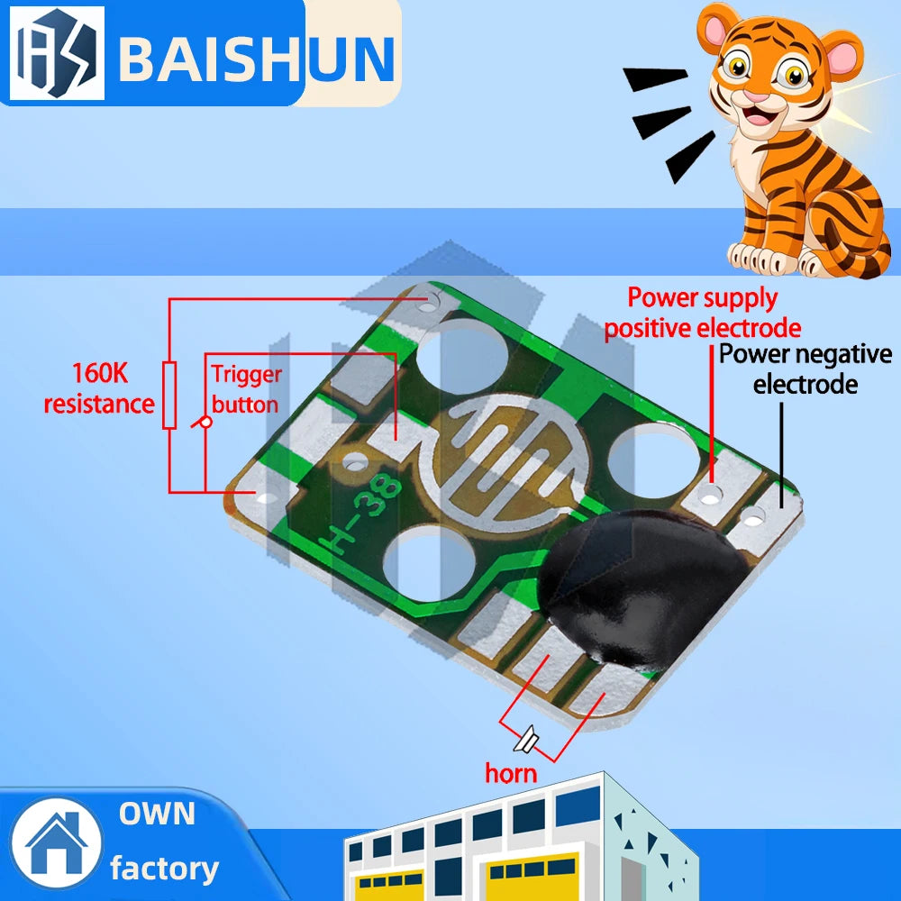3 3V-5V Tiger Roar DIY Soldering Programmable 8-Tone Sound Generator Zpaxo