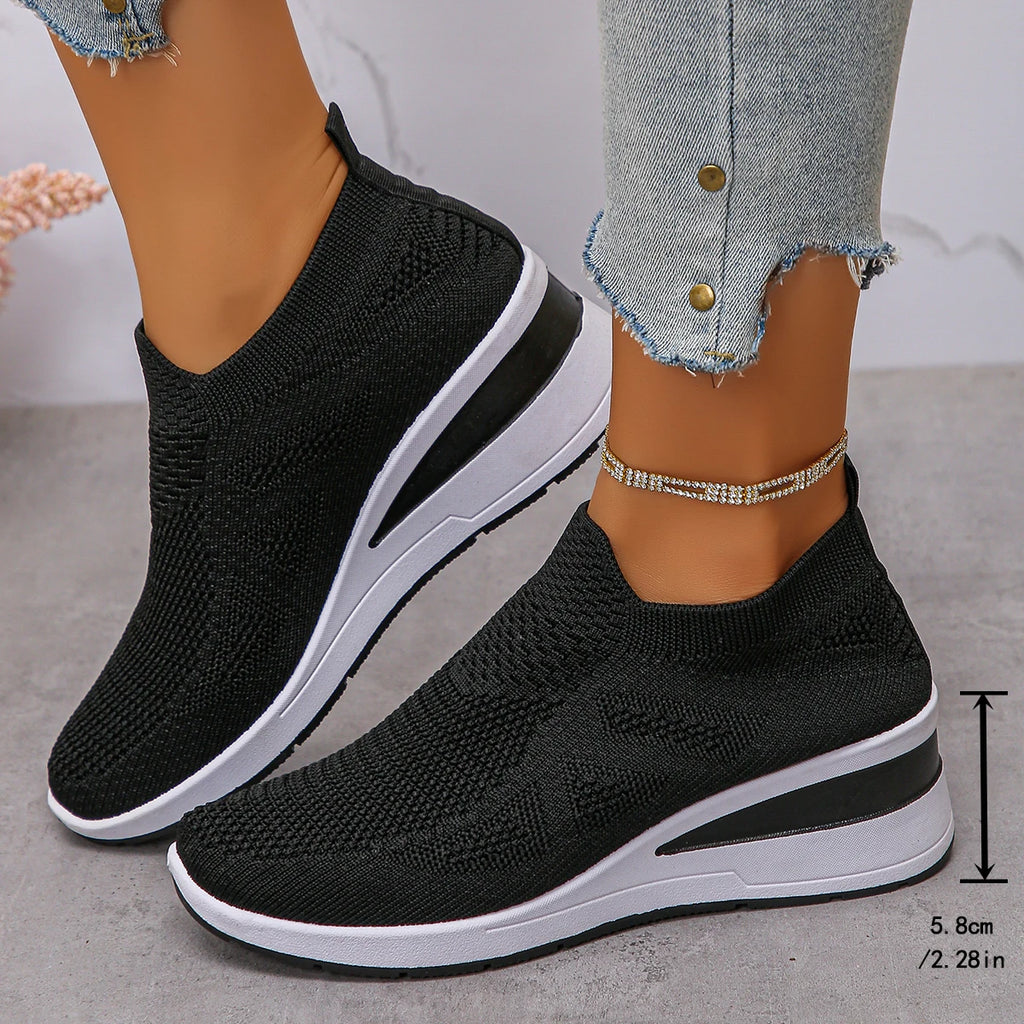 Women Sneakers 2025 New Outdoor Running Shoes Breathable Mesh Women Casual Shoes Comfortable Low Heel Wedge Sneakers Women Zpaxo