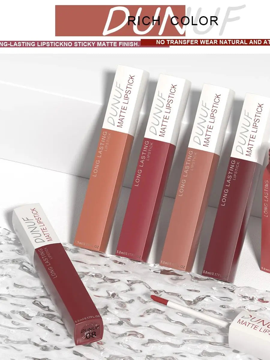 2pcs Matte Lip Gloss Long Lasting Waterproof Non Transfer Cup Proof Formula Creates Smooth Velvet Finish Perfect For Daily Offic Zpaxo