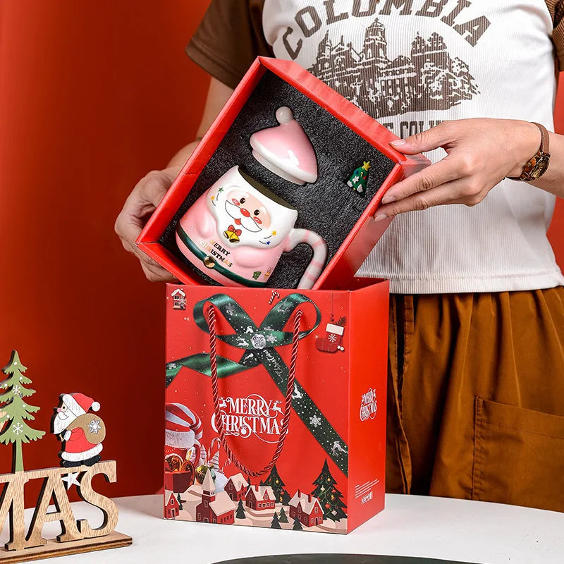 Creative Santa Claus Mug Box Christmas Gifts Ceramic Cups Souvenirs