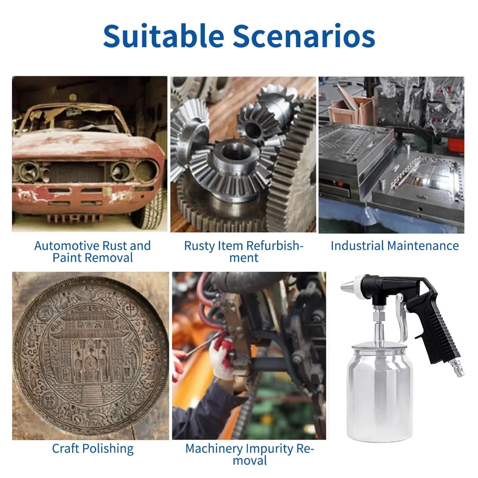 Pneumatic Sand Blasting Tool Cleaning Detailing Car Accessories