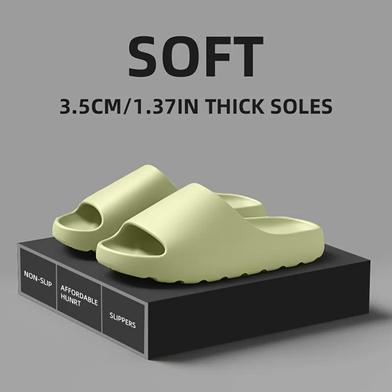 Unisex Slip On Slippers Non Slip Indoor Outdoor Home Shoes Thickened Cushioning Sole All Season Beach Shower Fashion Slides Zpaxo green-j 38-39