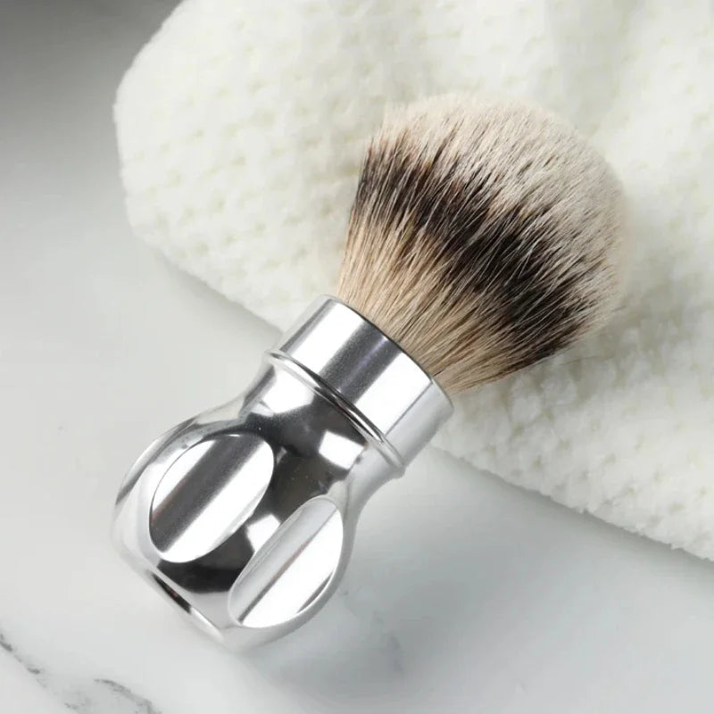 YAQI 24MM Gemini Anodized Metal Handle Silvertip Badger Hair Shaving Brush For Mens Cleaning Beard Advanced style Shaving Brush Zpaxo M230538-AN