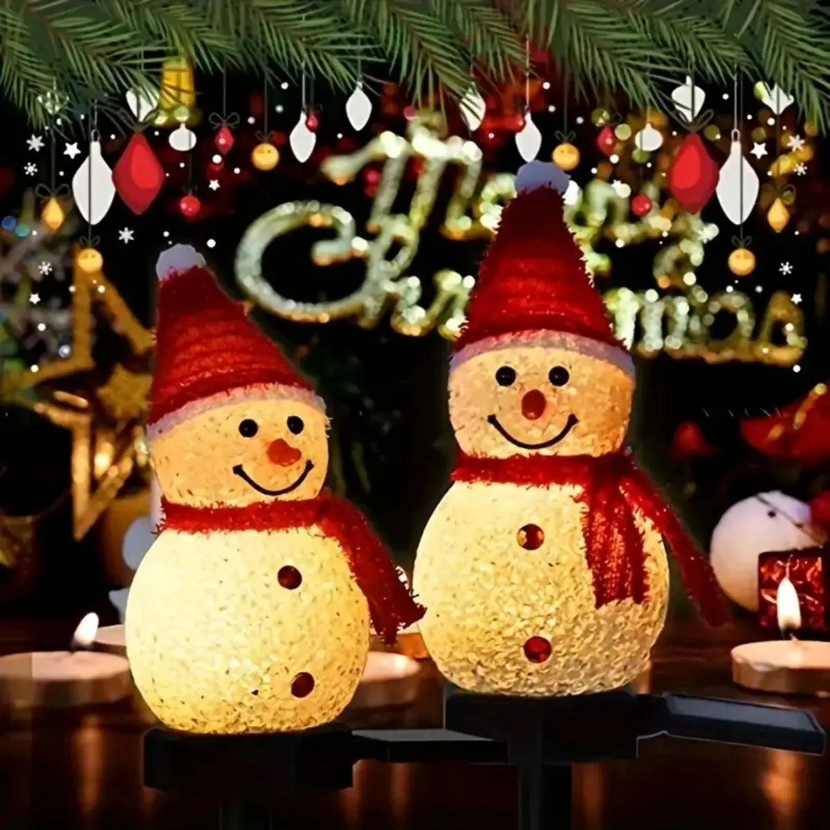 Snowman Solar Landscape Light Lawn Garden Villa Christmas Outdoor Zpaxo