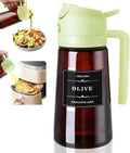 2-in-1 Glass Oil Dispenser Sprayer Leakproof Olive Bottle Cooking Air Zpaxo green