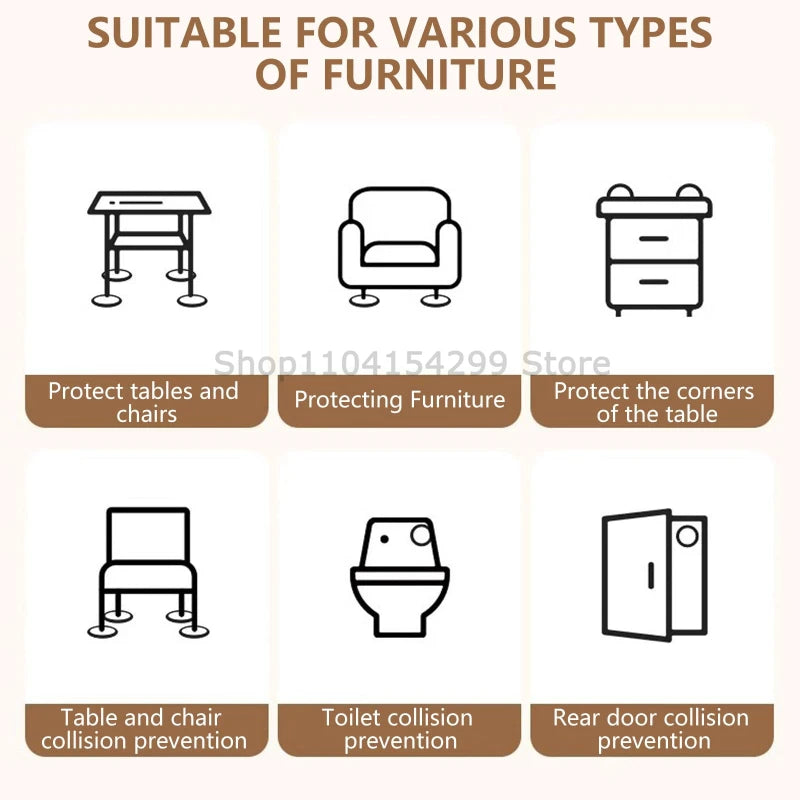 DIY Anti-slip Furniture Pads Mute Mats Bumper Damper Thick Non-Slip Pad Foot Cover Self Adhesive Table Chair Foot Protection Pad Zpaxo