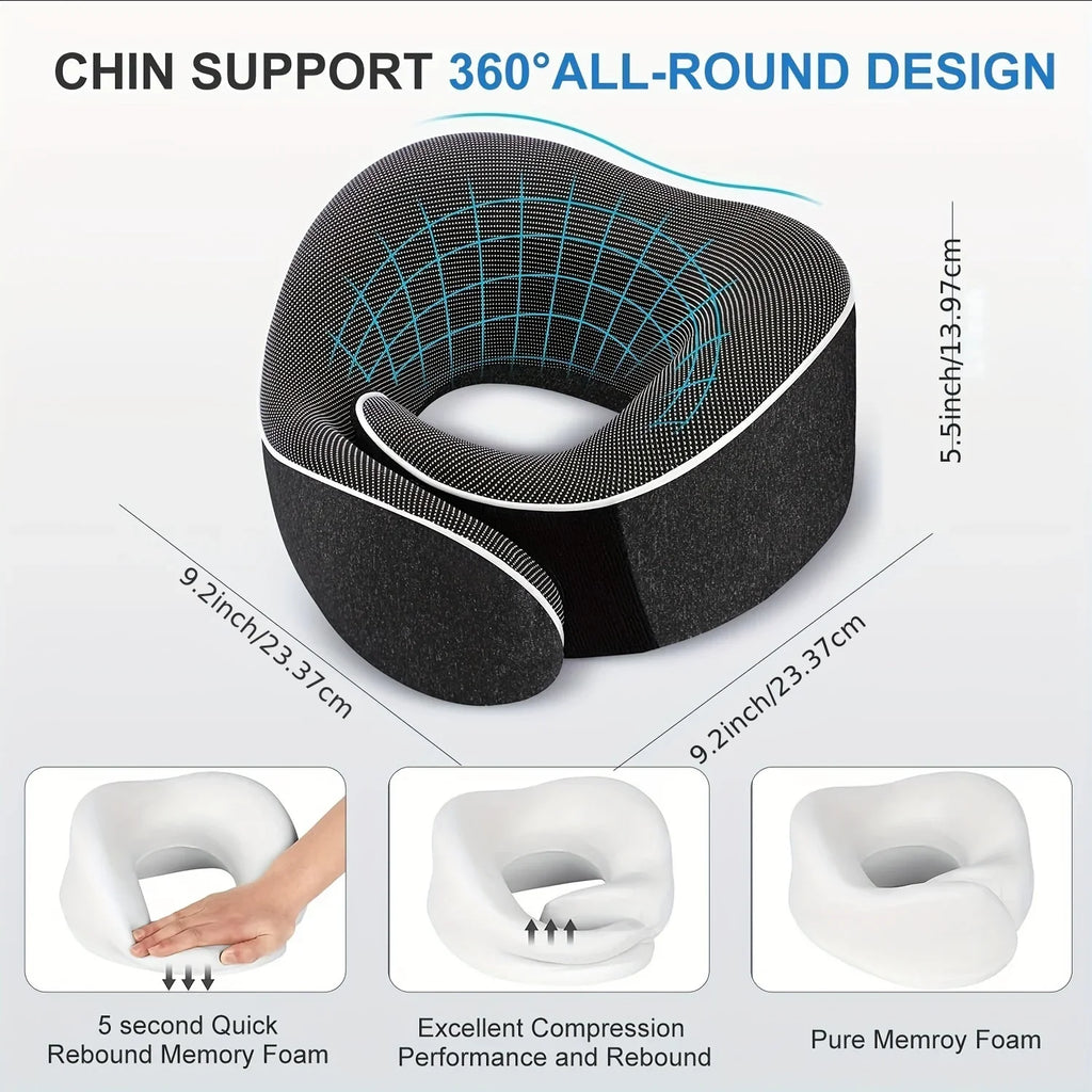 Orthopedic Neck Pillow Travel Pillows Airplanes Memory Foam 360 Head