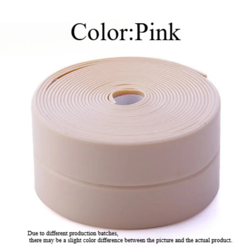 1 Roll of Waterproof White PVC Self-Adhesive Tape - Perfect for Bathroom, Sink & Kitchen - Super Strong Stickiness! Zpaxo Pink 3.2m 2.2cm