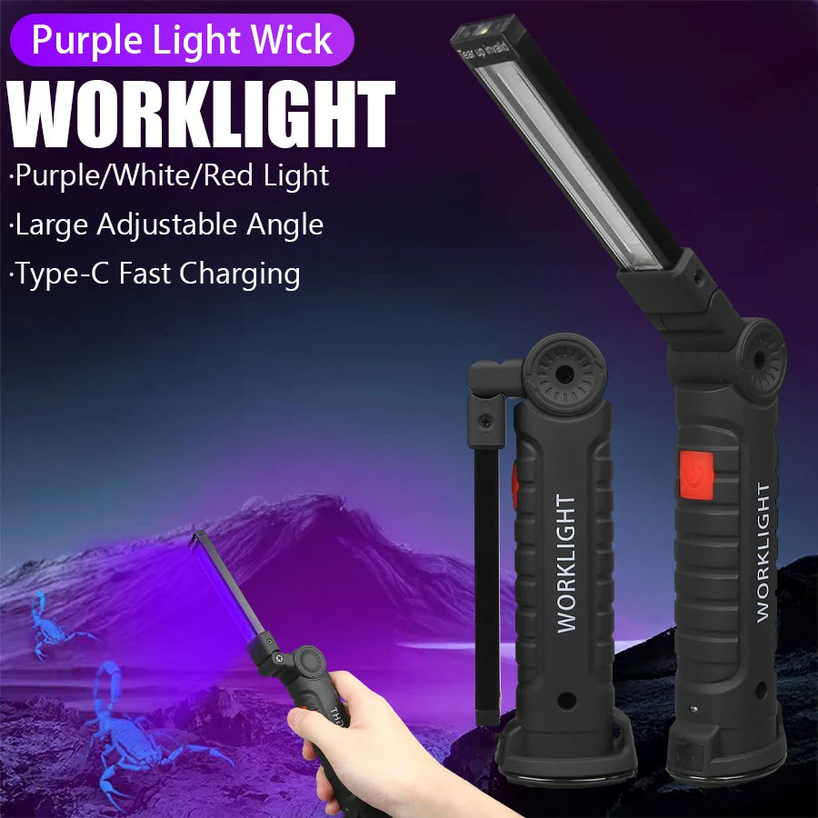 UV Black Light Flashlight USB Rechargeable – 5 Modes, 395nm
