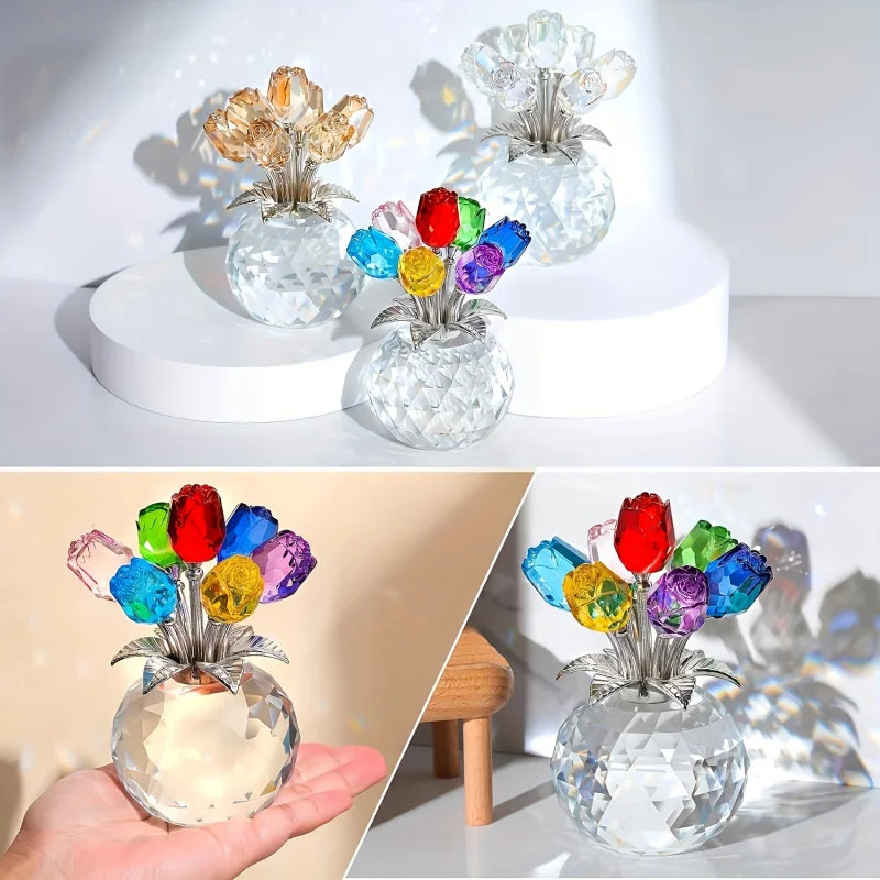 Colourful Rose Bouquet Anniversary Mother's Day Valentine's Crystal