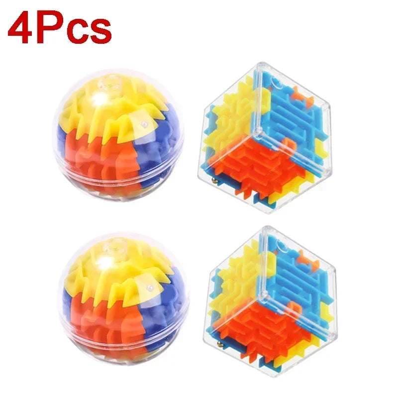 3D Maze Magic Cube Six-sided Transparent Puzzle Speed Rolling Ball