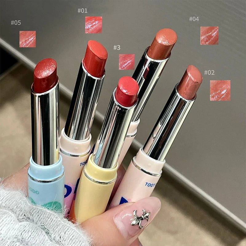 Water Light Mirror Lipstick Long-Wear Smudge-Proof Shine Hydrating Moisturizing Lipstick Smooth Texture Skin-Brightening Makeup Zpaxo