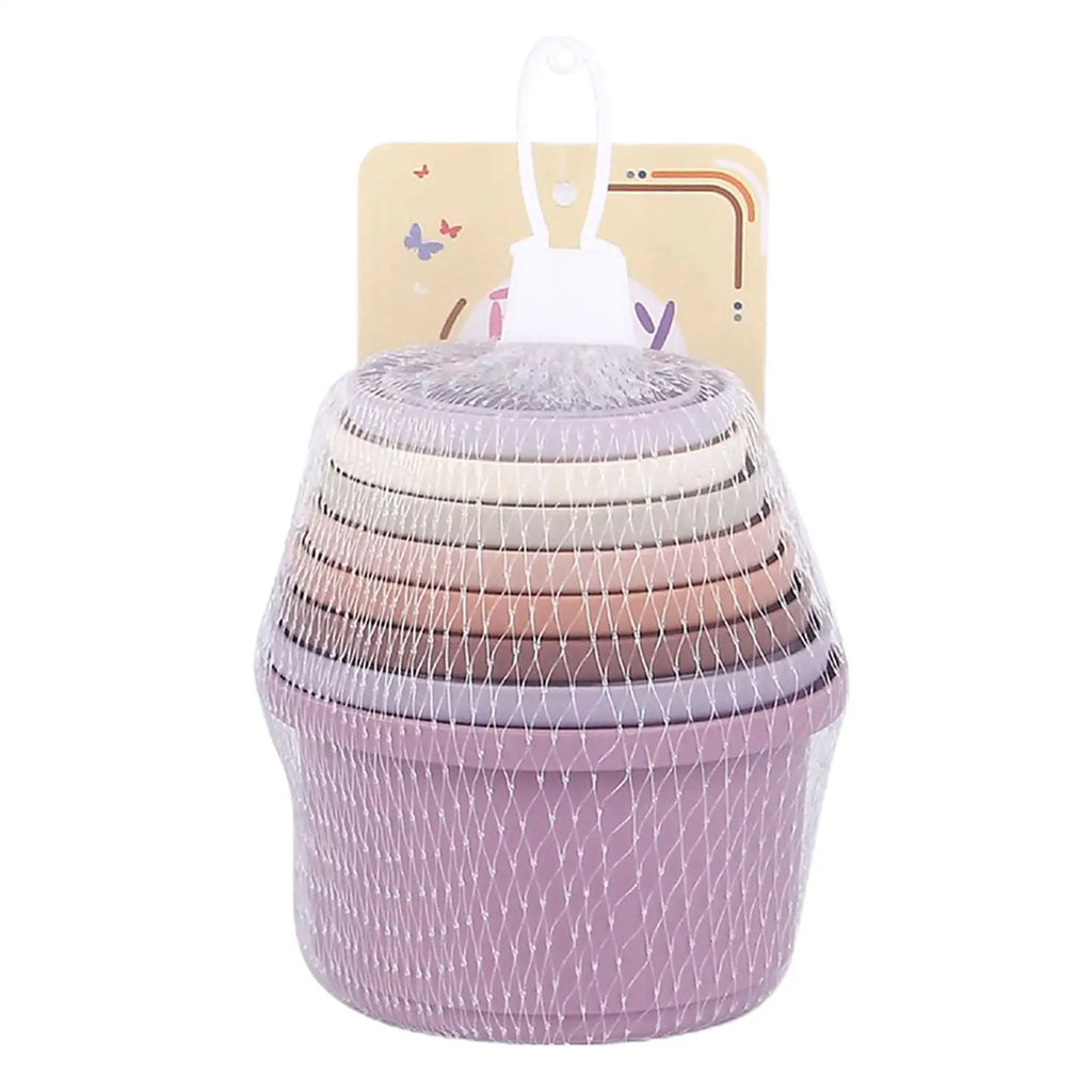 8Pcs Stacking Cups Toys for Rabbits Chinchillas Guinea Pigs Multi-Colored Reusable Plastic Nesting Toys Stacking Cups Set Zpaxo