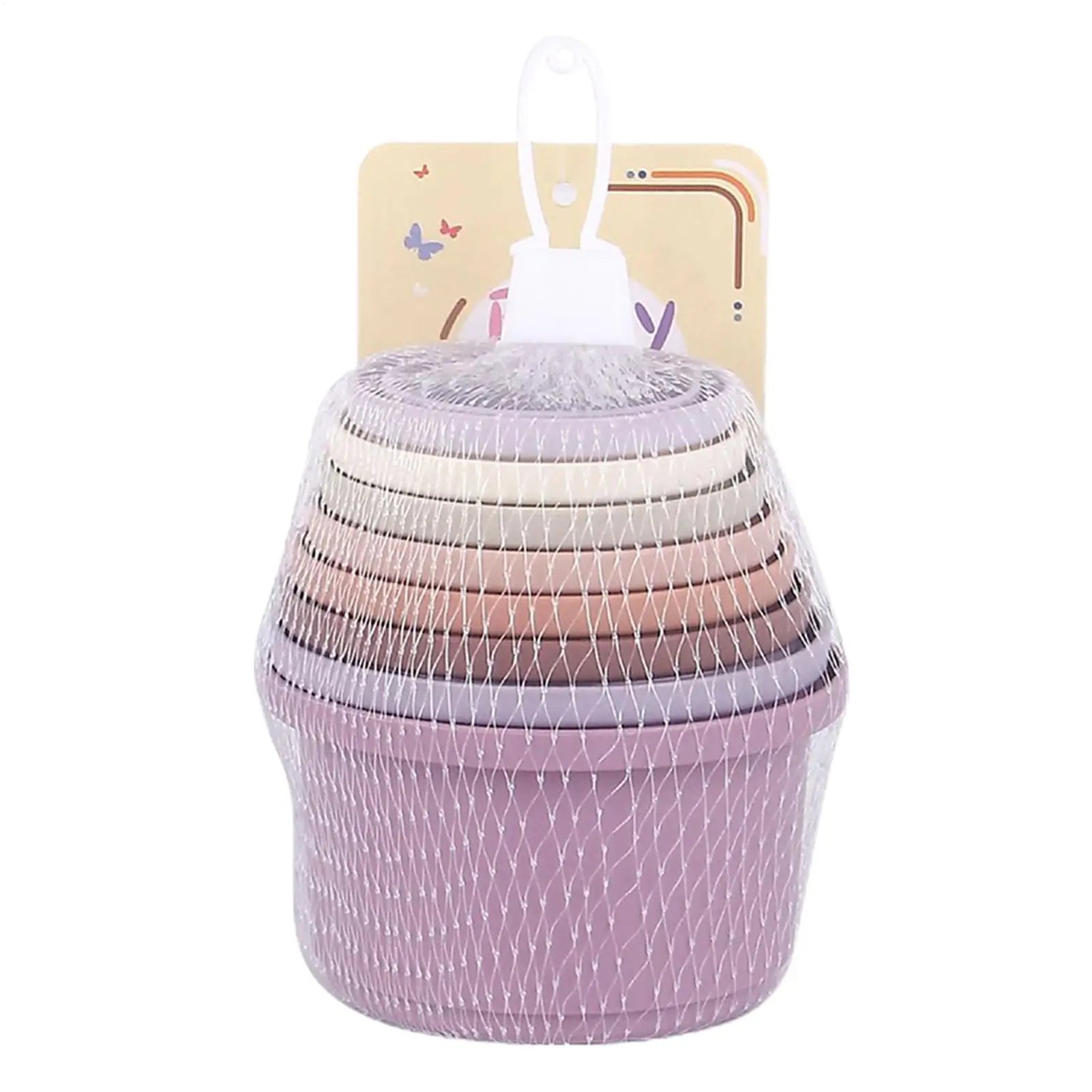 8Pcs Stacking Cups Toys for Rabbits Chinchillas Guinea Pigs Multi-Colored Reusable Plastic Nesting Toys Stacking Cups Set Zpaxo