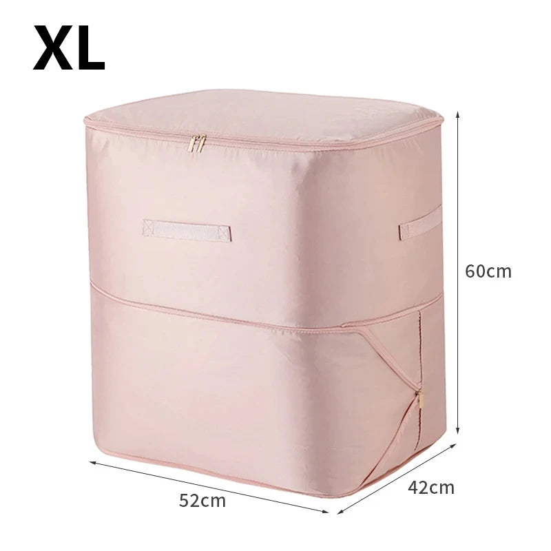Compression Dustproof Organizer Storage Bag Large Capacity Moisture-proof Clothes Quilt Moving Bag Self Compression Organizer Zpaxo 1pc Pink-XL