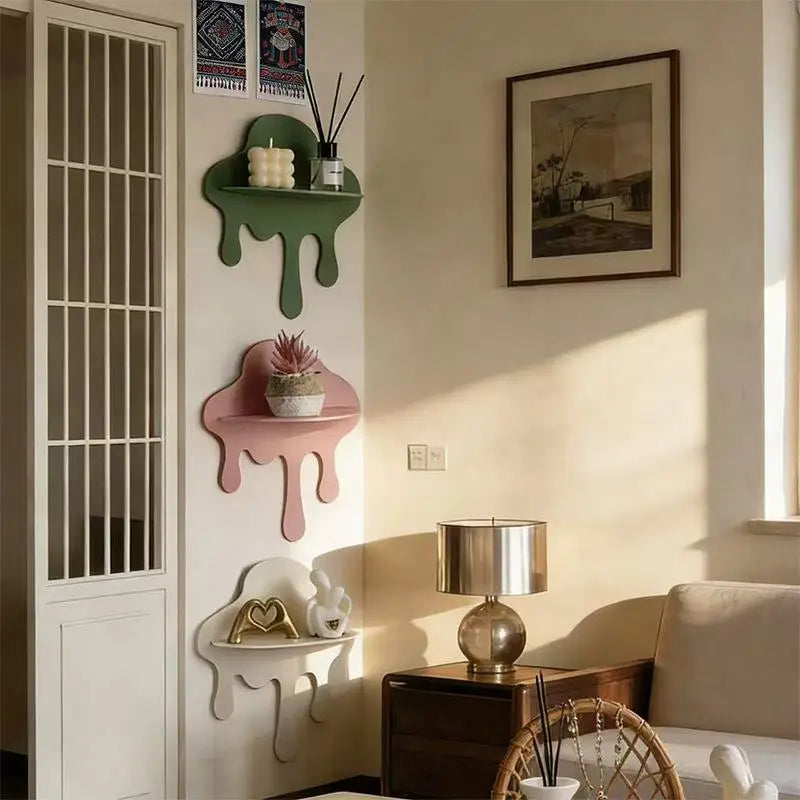 Wall Mounted Storage Rack Irregular Cloud Holder Creative Zpaxo