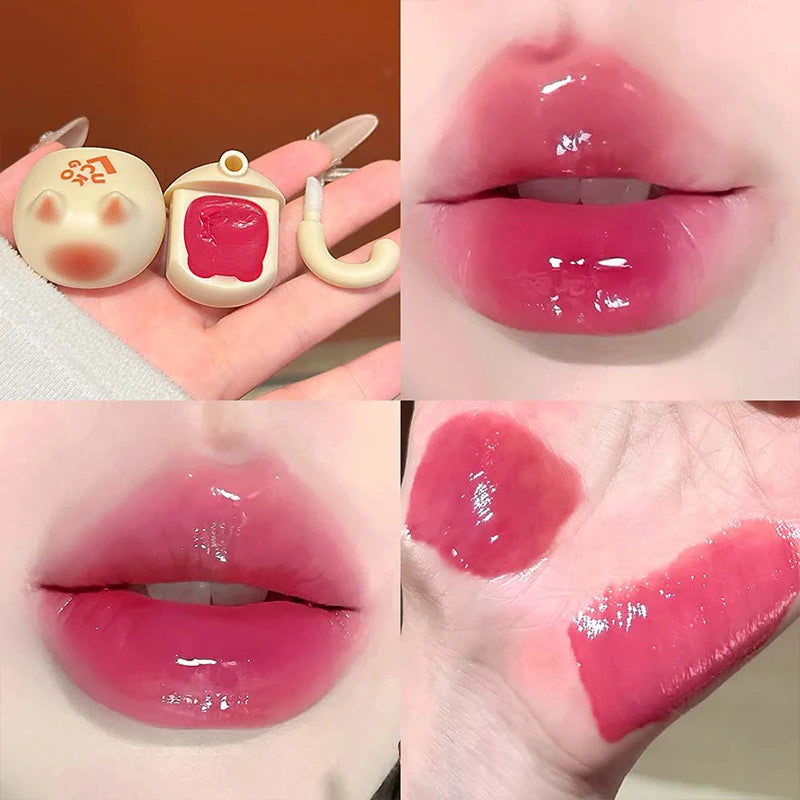 6 Colors Solid Lip Gloss Brush Clear Water Light Mirror Glass Jelly Zpaxo 04