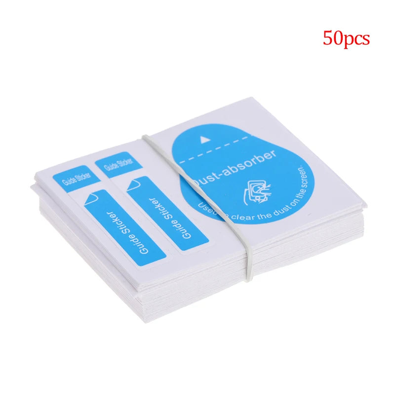 50pcs Dust Removal Screen Cleaning Tool 3 in 1 Dust-absorber + Guide Sticker Zpaxo 50pcs