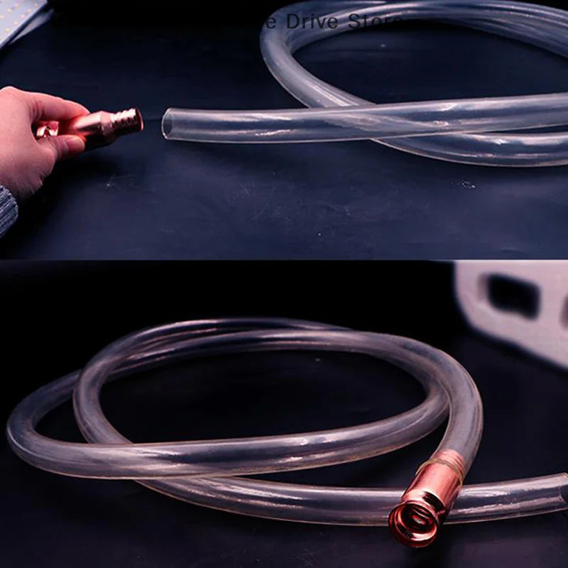 Red Copper Siphon Gas Pump Fuel Water Shaker Oil Transfer Petrol