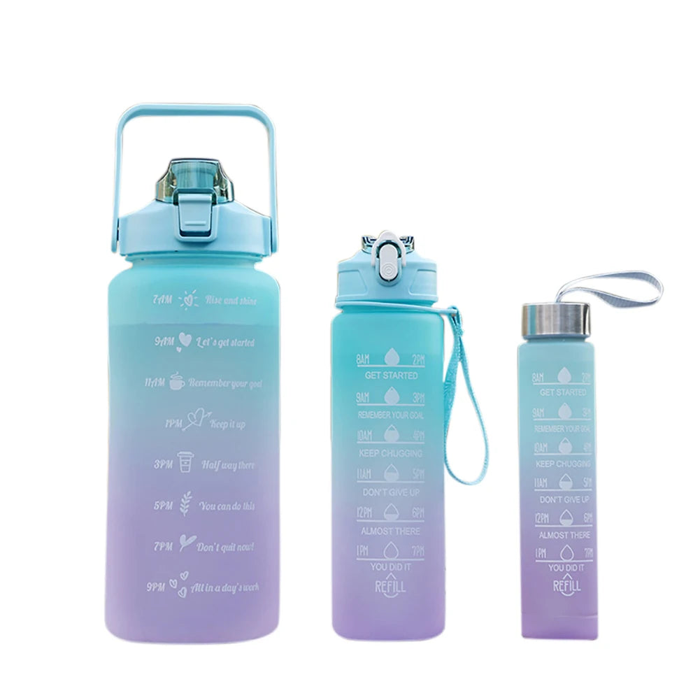 Sports Drink Bottle Frosted Gradient Outdoor Sport Water Reusable