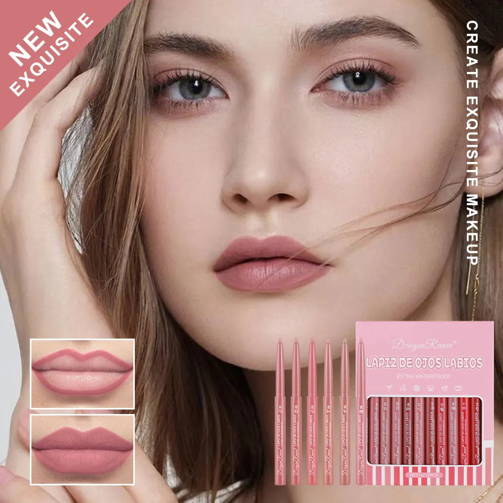 Twelve lip liner pencil case outlines the full lip shape, rich colors, waterproof, durable matt, daily versatile lip liner penci Zpaxo
