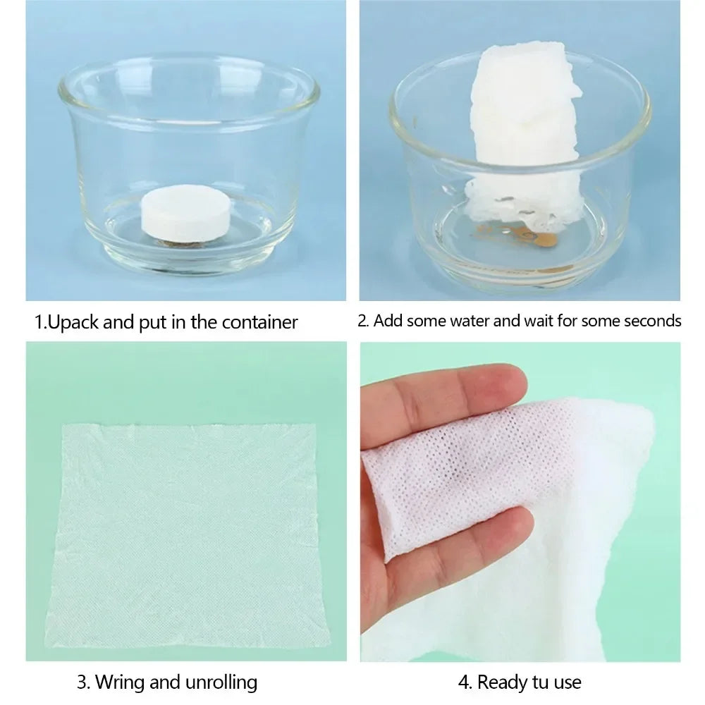100PCS Compressed Towel Soft Disposable Coin Tissue Portable Mini Compressed Towel Absorbent Travel BBQ Outdoor Camping Zpaxo