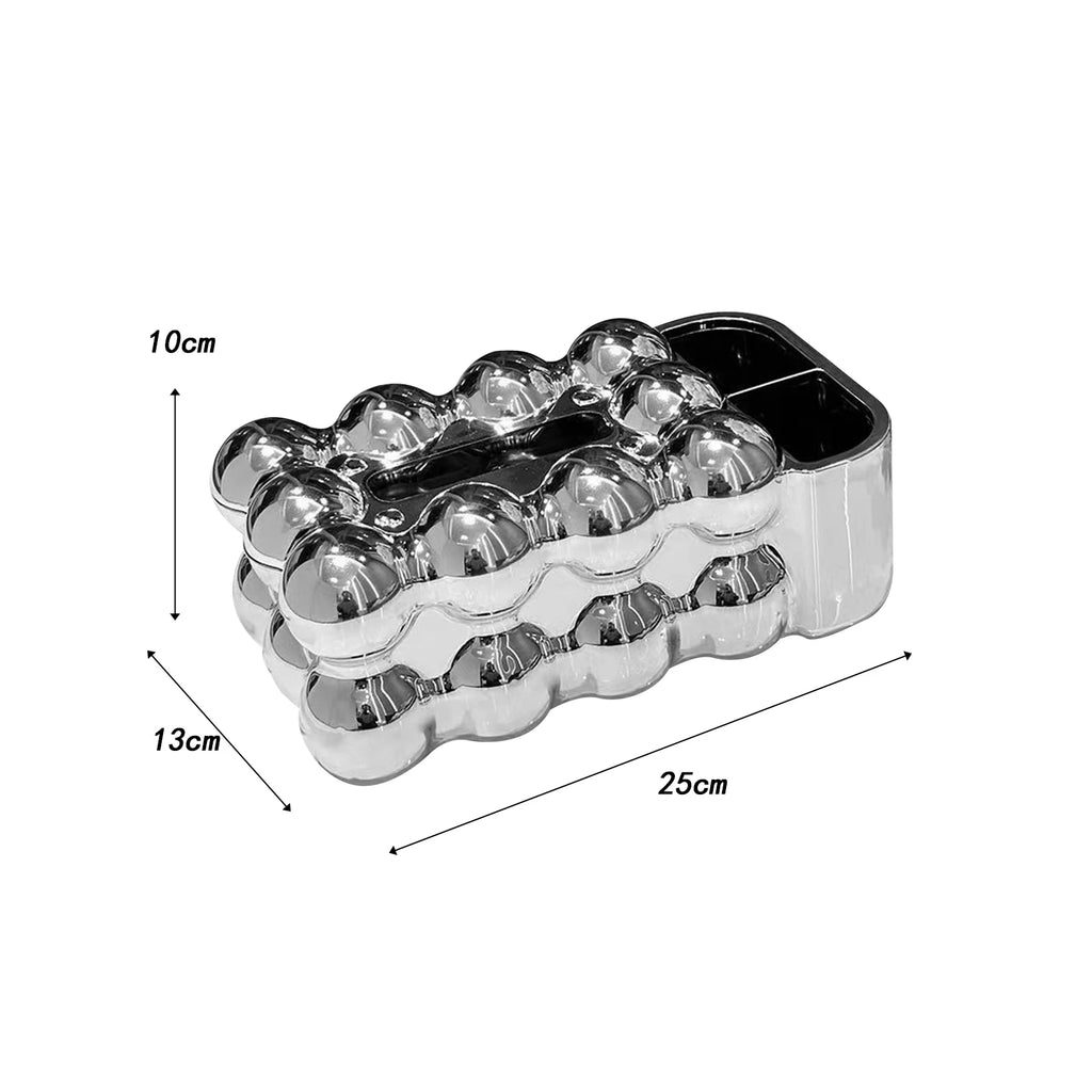 Marshmallow Tissue Box Cover – Decorative Holder for Home & Hotel Tissue Box Cover Zpaxo Silver 2
