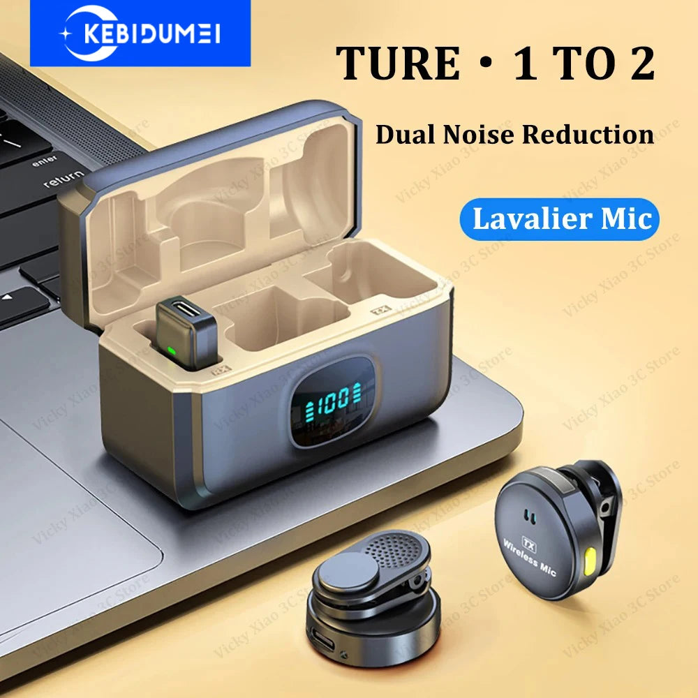 Wireless Lavalier Microphone Magnetic Suction Dual Noise Reduction