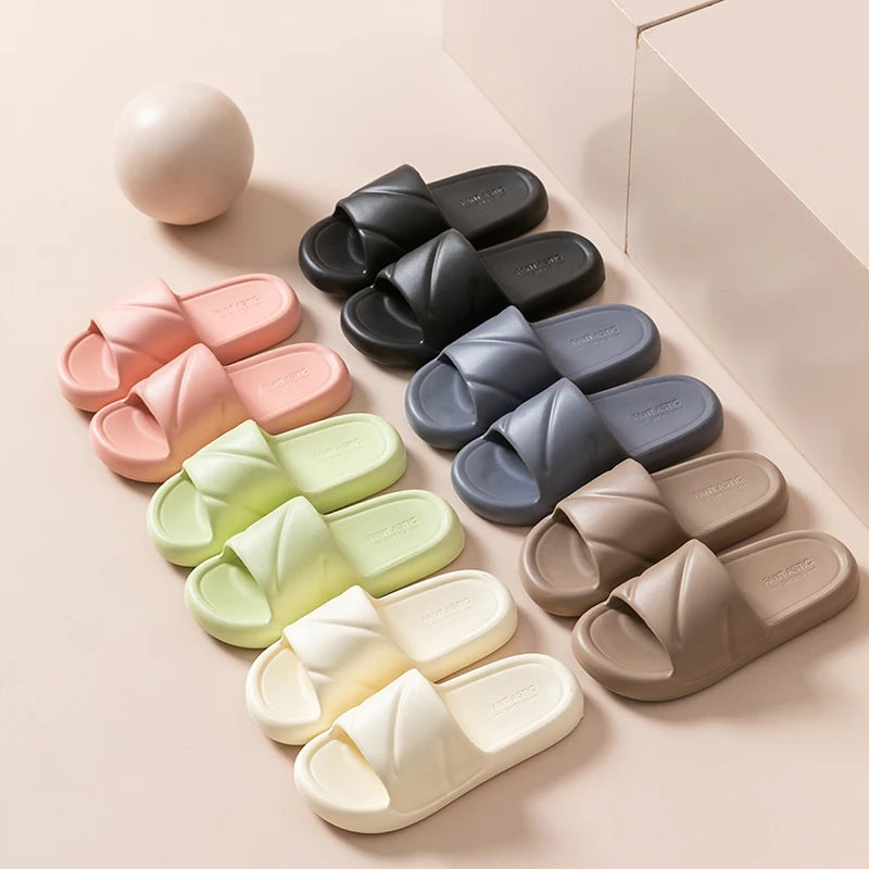 Cloud Slippers Men Bathroom Thick-soled Non-slip Slides Beach Sandals