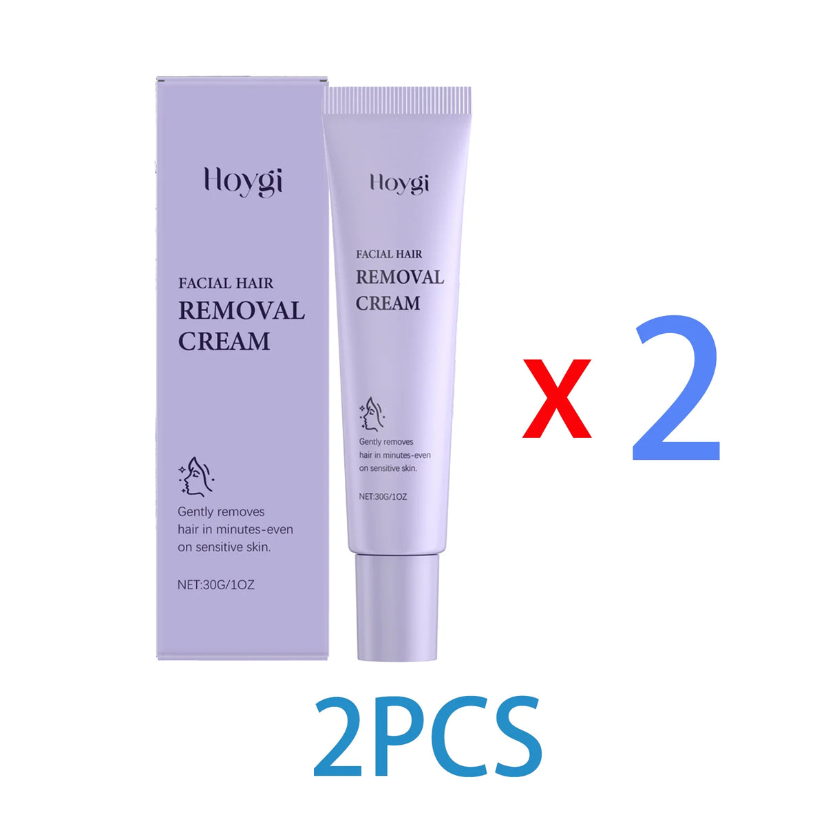 Gentle Hair Removal Cream for Face Body with Centella Extract Soothing Moisturizing Formula Sensitive Dry Skin Smooth Skin 30g Zpaxo 2PCS