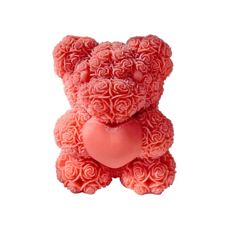 3D Bear Hug Love Silicone Candle Molds Diy Cute Bear Pet Candle Making Supplies Handmade Soap Plaster Resin Mold Home Decor Gift Zpaxo