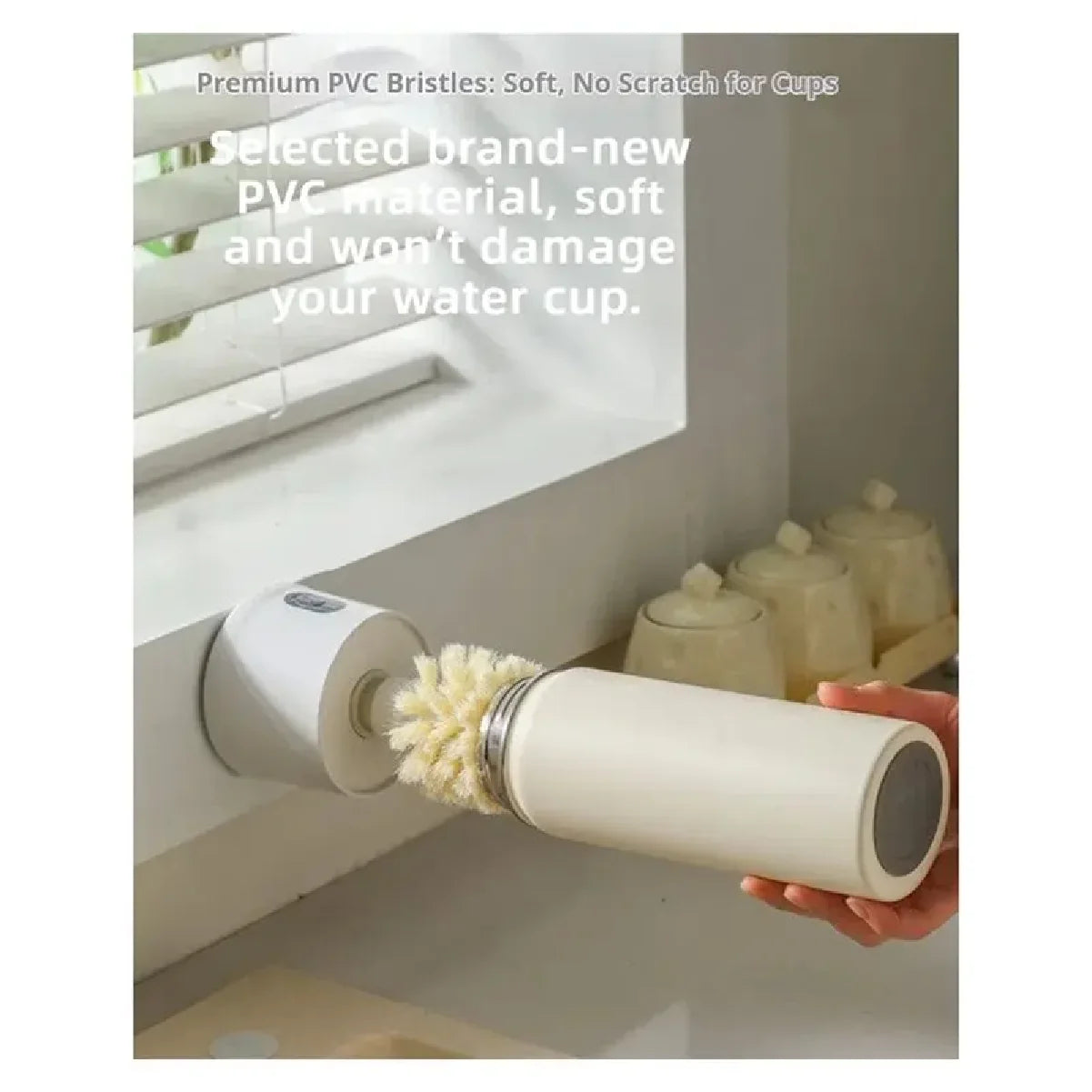 Rechargeable Electric Cup Scrubber 360° Rotating Glass Cleaner Brush Efficient Kitchen Sink Cleaning Tool for Mugs Baby Bottles Zpaxo
