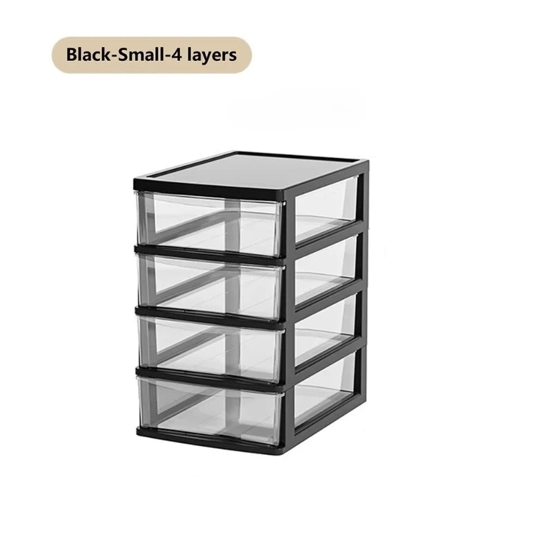 4 Layer Transparent Desktop Storage Box Suitable Organizing Office